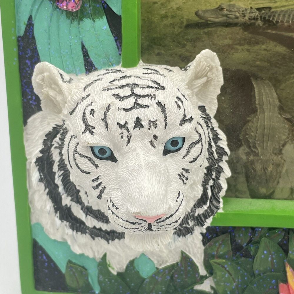 Vintage Busch Gardens Animals 4×6 Photo Frame Tabletop White Tiger HTF - Picture 8 of 12